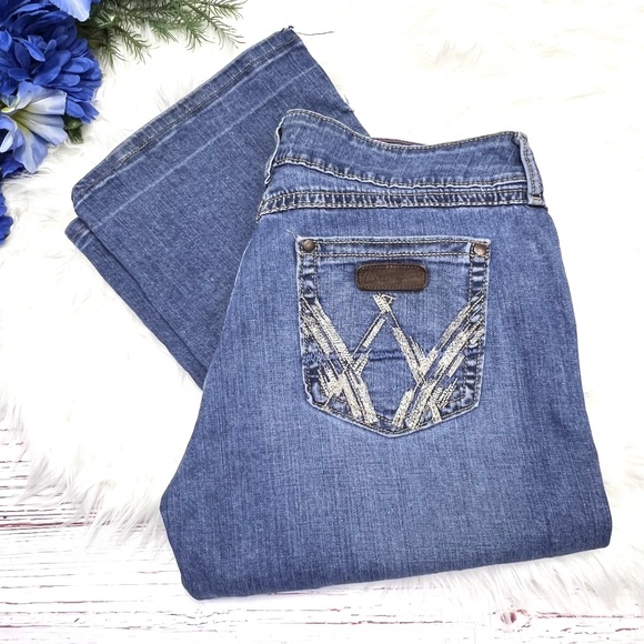 🚫SOLD! 👖|•ROCK 47 BY WRANGLER•| Boot Cut Western Jeans Size 11/12 Regular👖 - Picture 1 of 8